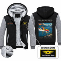 Thumbnail for De Havilland Canadair 515 Zipped Sweatshirts - Poster + Name - Black & Gray