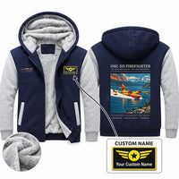 Thumbnail for De Havilland Canadair 515 Zipped Sweatshirts - Poster + Name - Navy & Gray