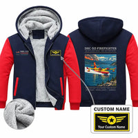 Thumbnail for De Havilland Canadair 515 Zipped Sweatshirts - Poster + Name - Navy & Red