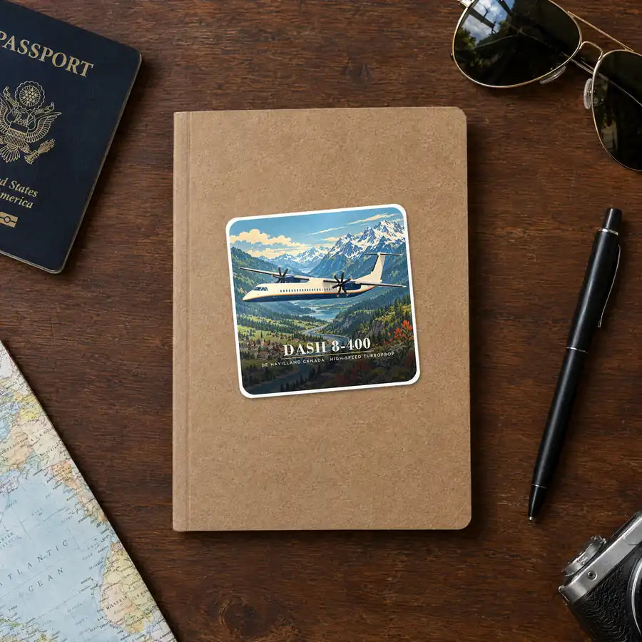 De Havilland Dash 8-400 - 3D - Square Sticker - Notebook