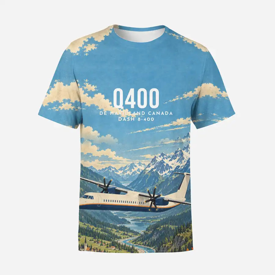 De Havilland Dash 8-400 3D All-Over Print Clothing - T-Shirt - 3D