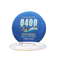 Thumbnail for De Havilland Dash 8-400 - Cartoon + Name - Pin - Blue