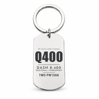 Thumbnail for De Havilland Dash 8-400 - Key Chain - Tag - Silver