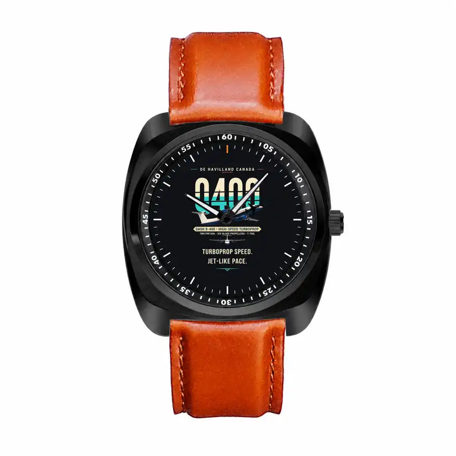 De Havilland Dash 8-400 - Original - Luxury Cushion - Black and Light Brown Strap