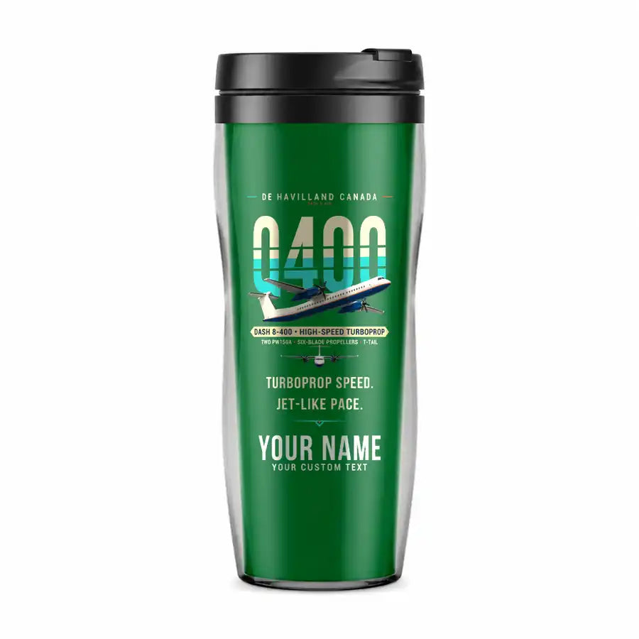 De Havilland Dash 8-400 - Original + Name - Plastic (No Holder) - Green
