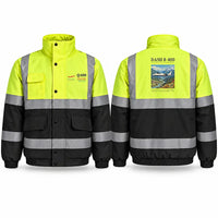 Thumbnail for De Havilland Dash 8-400 Reflective Winter Jackets - Poster - Fluorescent Yellow & Navy