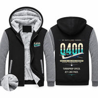 Thumbnail for De Havilland Dash 8-400 Zipped Sweatshirts - Original - Black & Gray