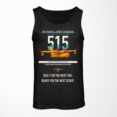 De Havilland Canadair 515 design on black tank top