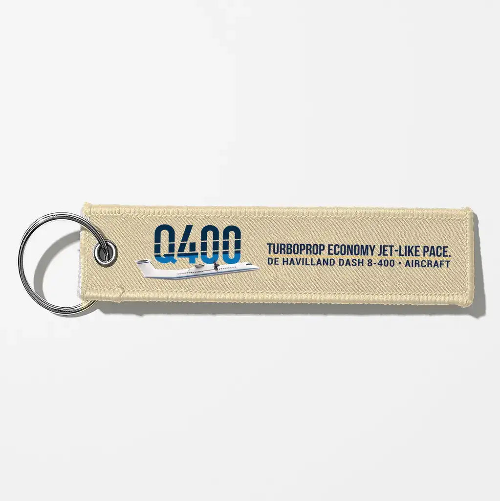De Havilland Dash 8-400 Aviator Key Chains - Beige