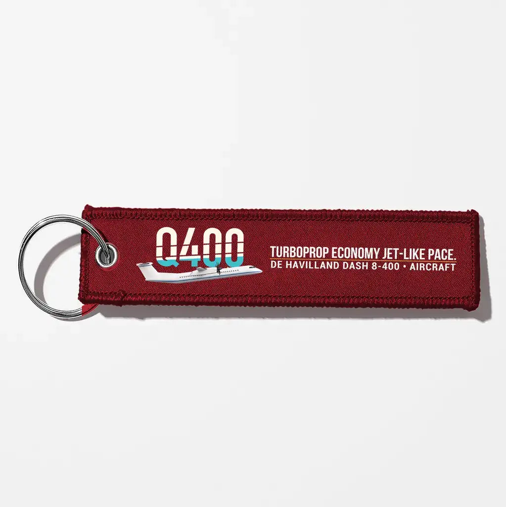 De Havilland Dash 8-400 Aviator Key Chains - Dark Red