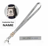 Thumbnail for Delphi City Series seat belt lanyard - light gray with name