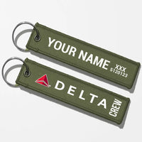 Thumbnail for Delta Air Lines Crew & Staff Tag Key Chains - Green Army - Crew + Name