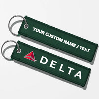 Thumbnail for Delta Air Lines Crew & Staff Tag Key Chains - Dark Green - Personalized