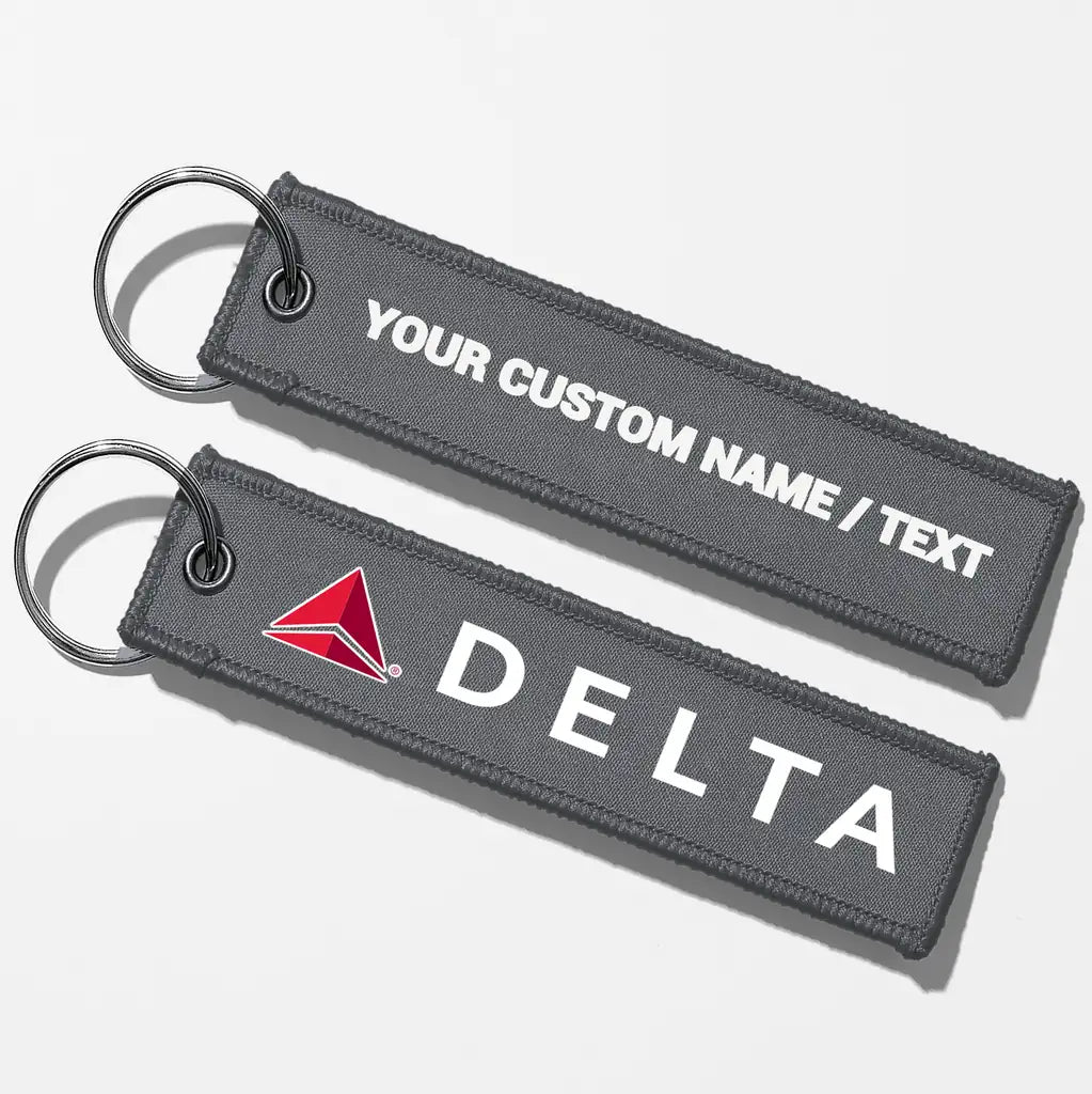 Delta Air Lines Crew & Staff Tag Key Chains - Gray - Personalized