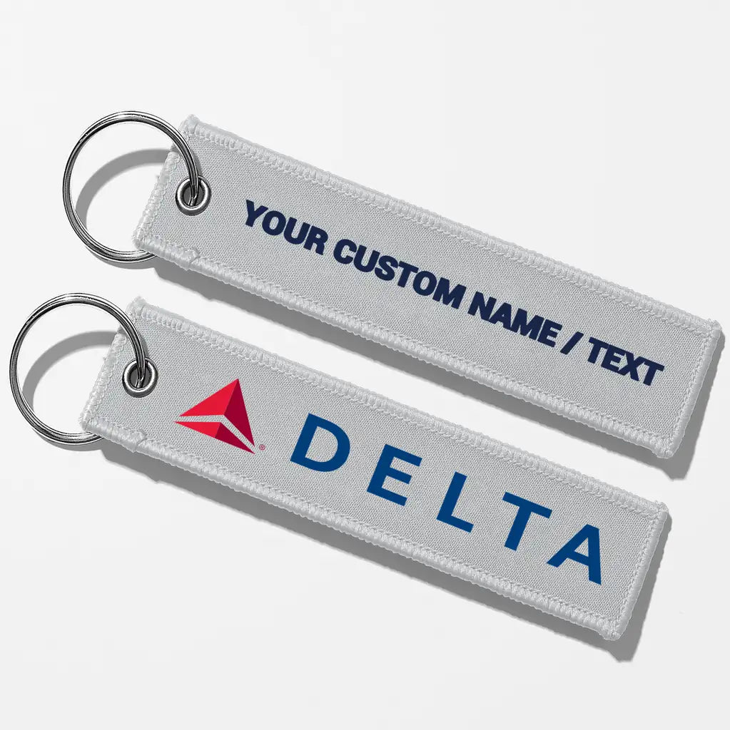Delta Air Lines Crew & Staff Tag Key Chains - Light Gray - Personalized