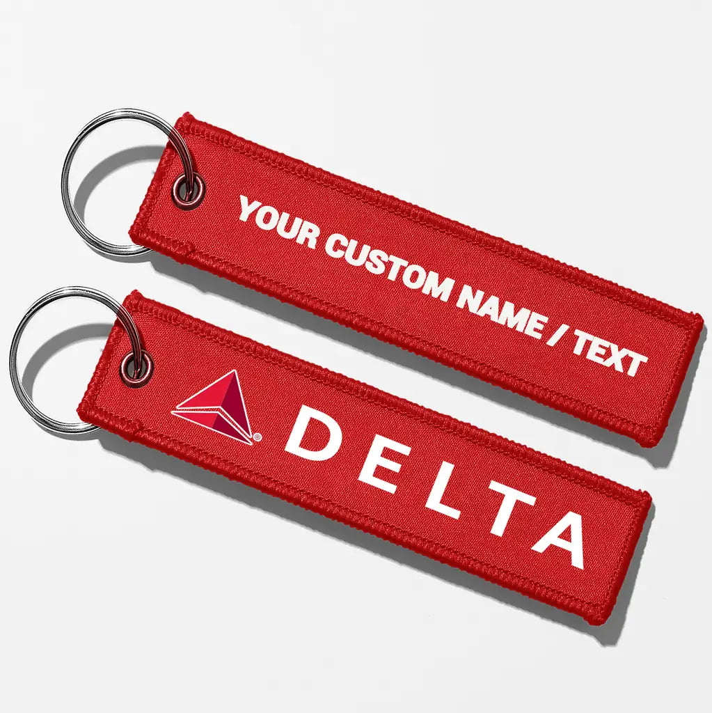 Delta Air Lines Crew & Staff Tag Key Chains - Red - Personalized