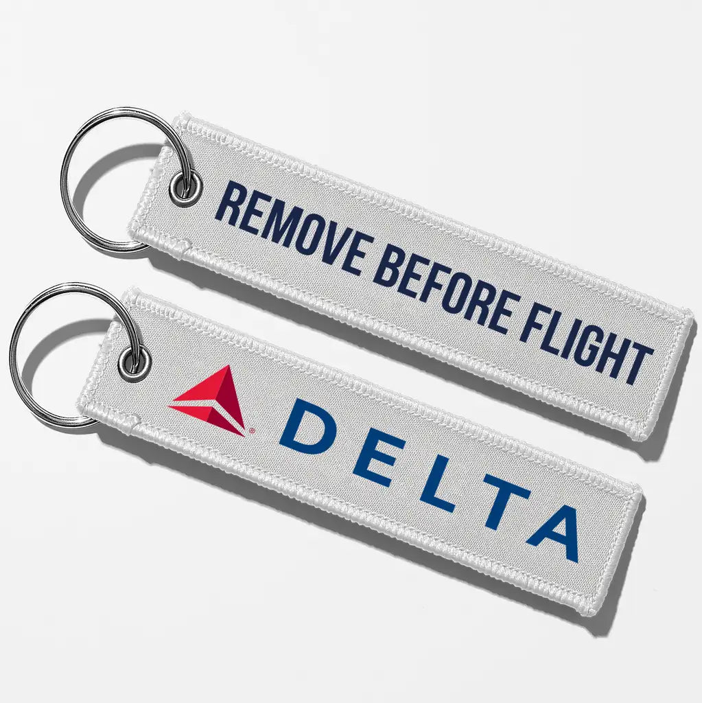 Delta Air Lines Crew & Staff Tag Key Chains - White - Remove Before Flight
