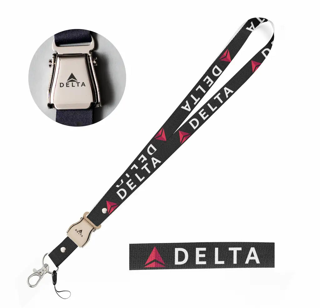 Delta Air Lines seat belt lanyard - black
