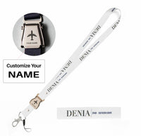 Thumbnail for Denia City Series seat belt lanyard - white with name