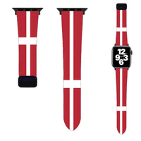 Thumbnail for Denmark Flag Designed Soft Silicone Apple Watch Bands
