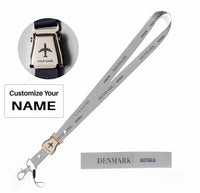 Thumbnail for Denmark City Series seat belt lanyard - light gray with name
