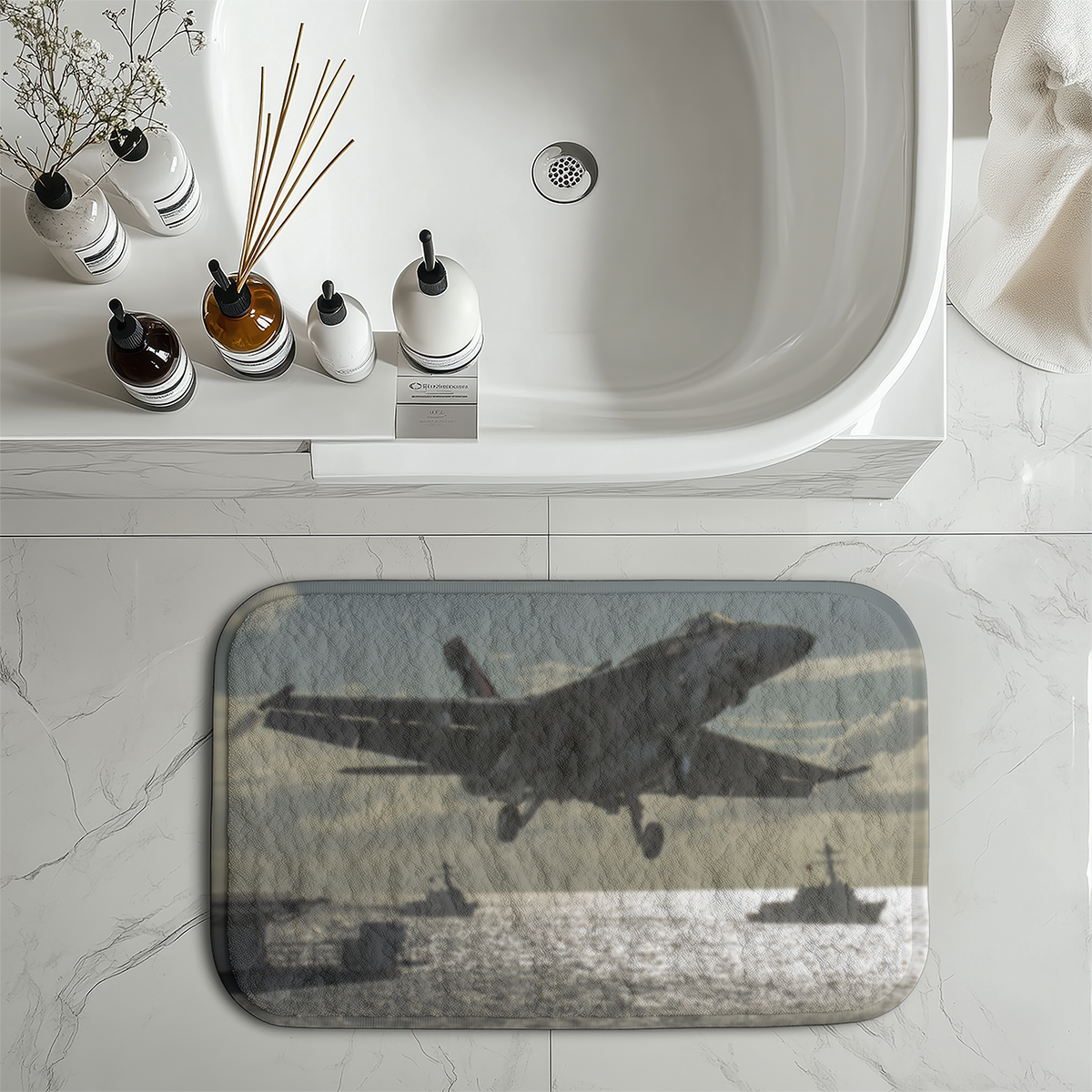 Deparing Jet from Sea Base Designed Bath Mats