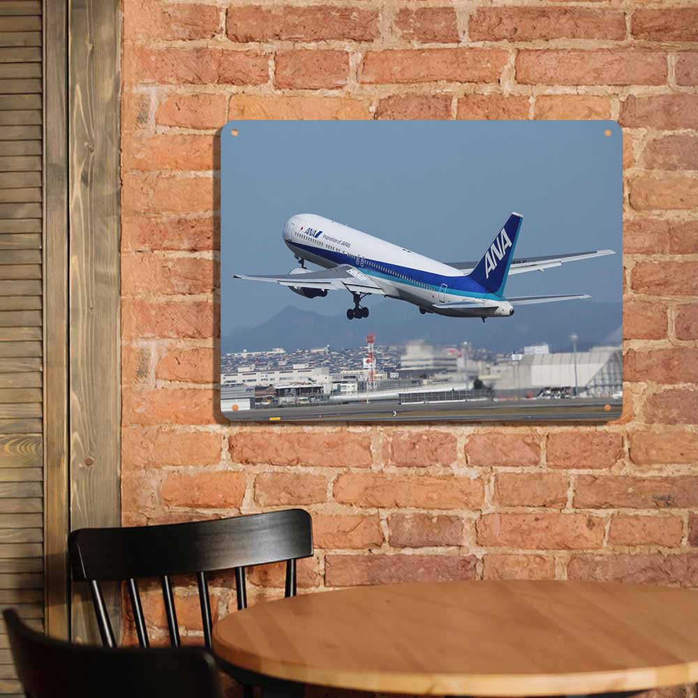 Departing ANA's Boeing 767 Printed Metal Sign