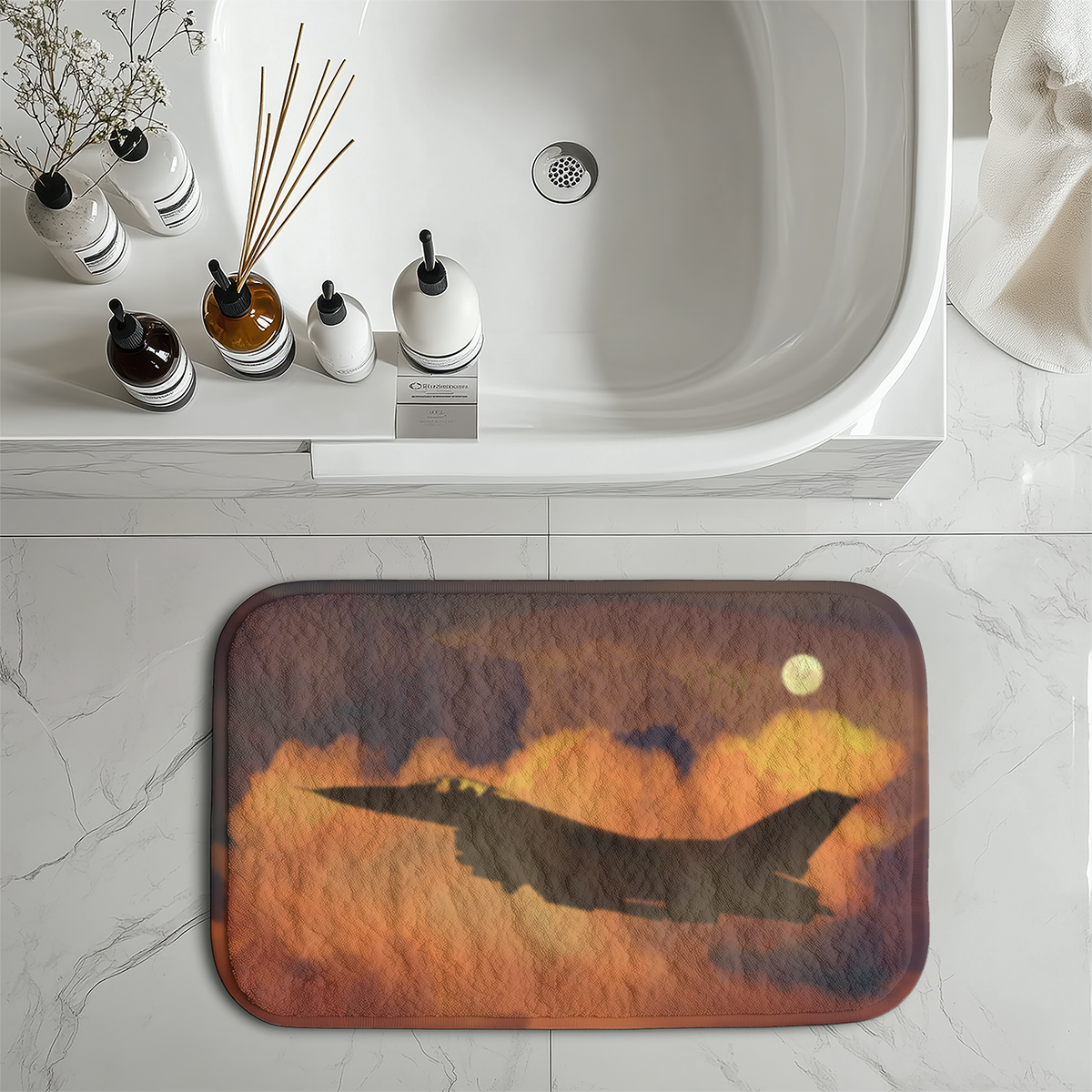 Departing Fighter Jet 16 Designed Bath Mats