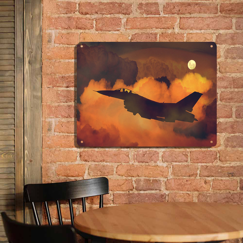 Departing Fighter Jet 16 Printed Metal Sign