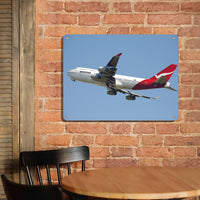 Thumbnail for Departing Qantas Boeing 747 Printed Metal Sign