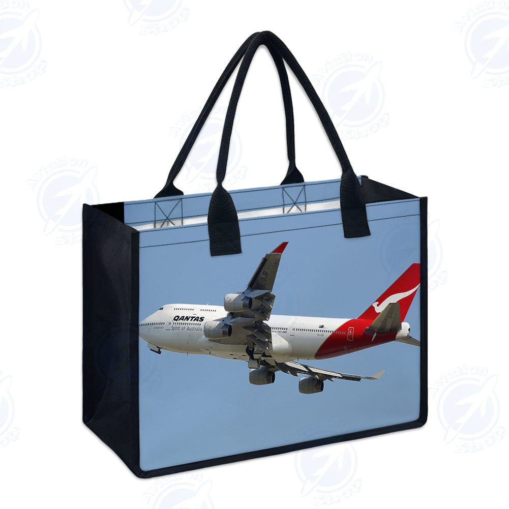 Departing Qantas Boeing 747 Designed Special Canvas Bags