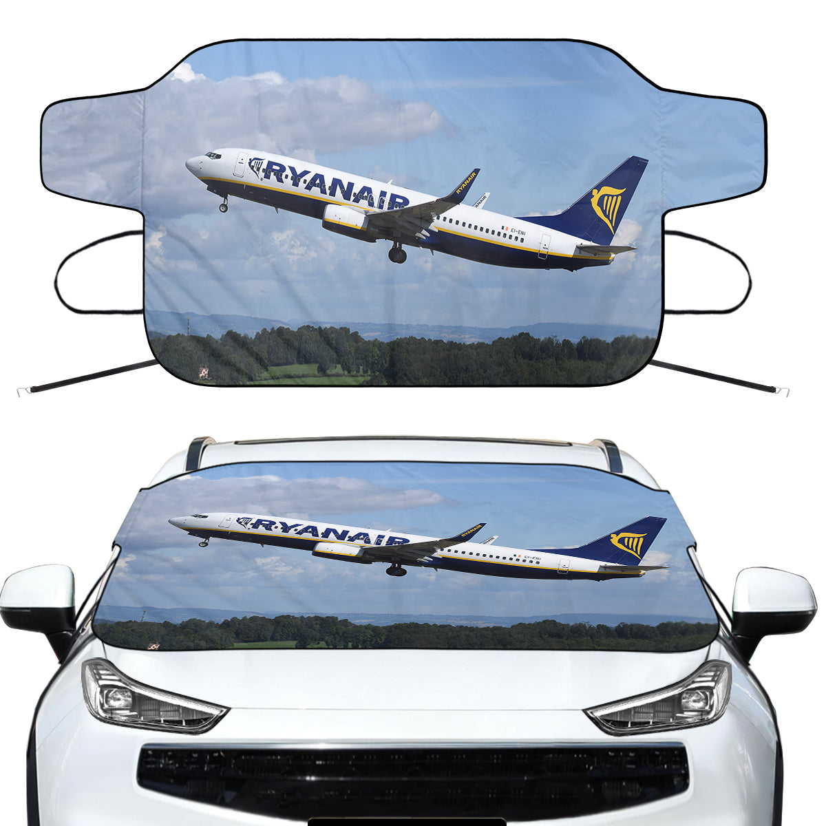 Departing Ryanair's Boeing 737 Designed Car Windshield Snow Covers