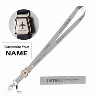 Thumbnail for Detroit City Series seat belt lanyard - light gray with name