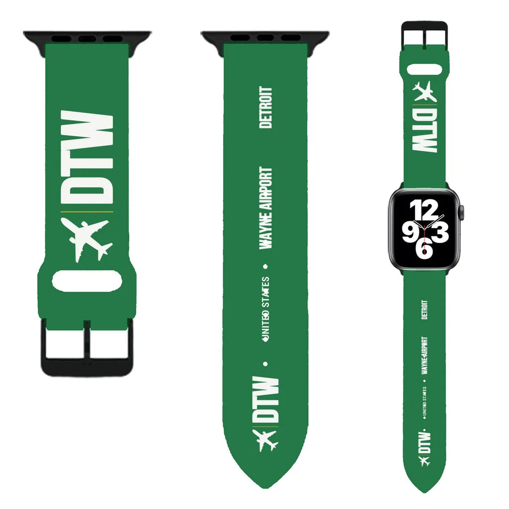 WBV6 | Detroit Metropolitan Wayne County Airport DTW | Green (Metal Buckle)