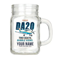 Thumbnail for Diamond DA20 - Cartoon + Name - Cocktail Glass (Mason Jar)