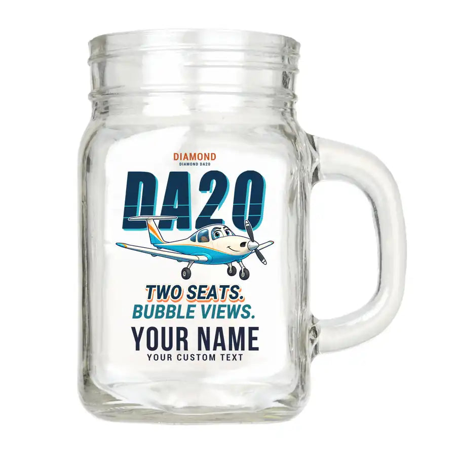 Diamond DA20 - Cartoon + Name - Cocktail Glass (Mason Jar)