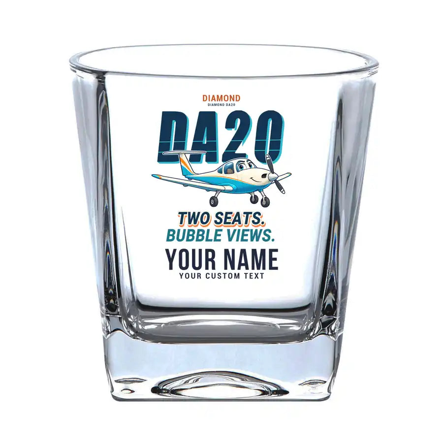 Diamond DA20 - Cartoon + Name - Whiskey Glass