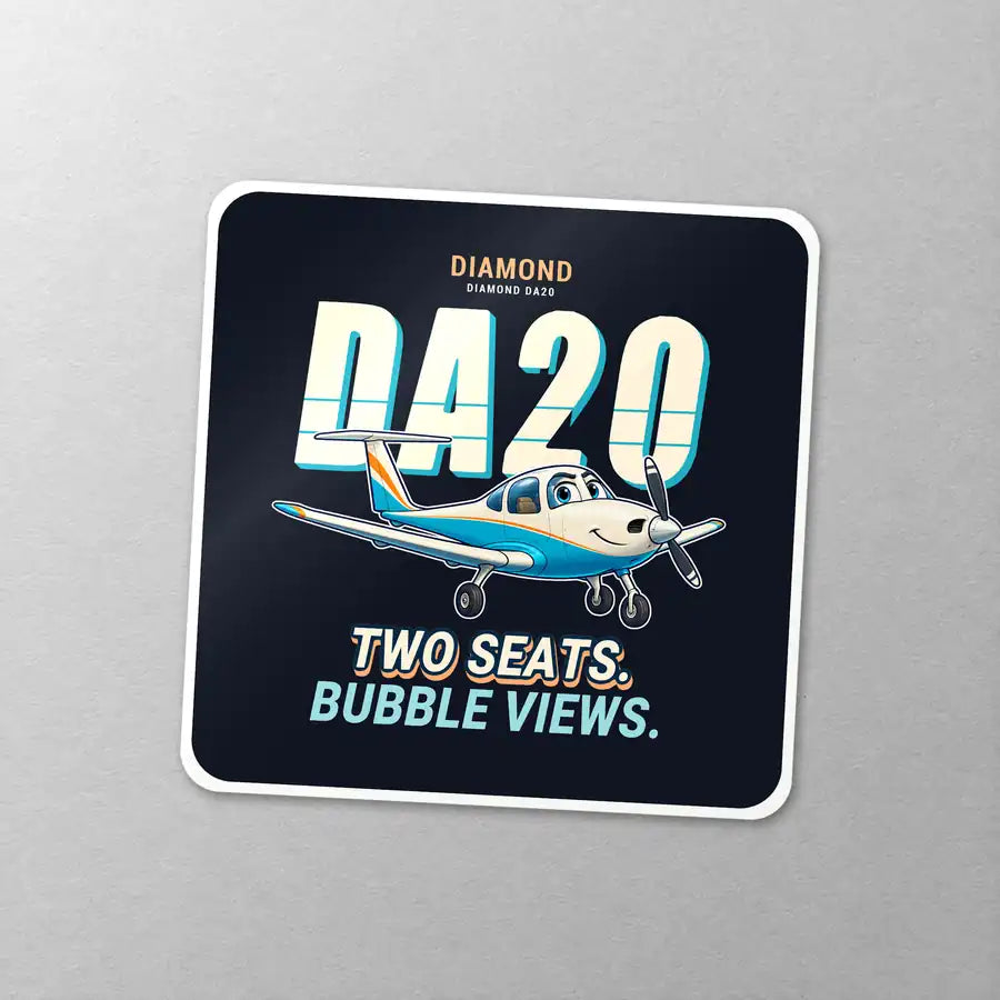 Diamond DA20 - Cartoon - Square Sticker - Close-up
