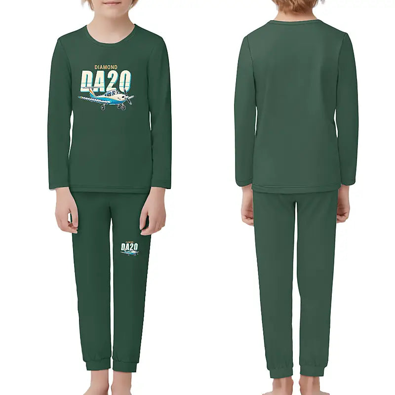 Diamond DA20 - Children Pajamas - Cartoon Chest - Dark Green