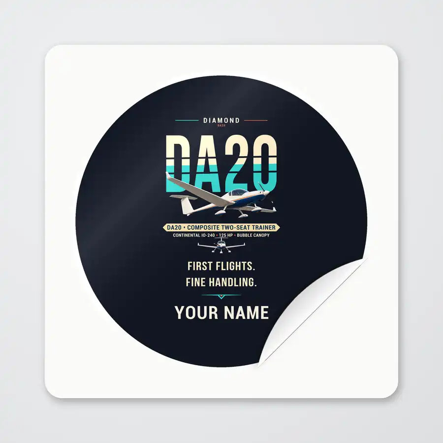 Diamond DA20 - Original + Name - Circle Sticker - Peel