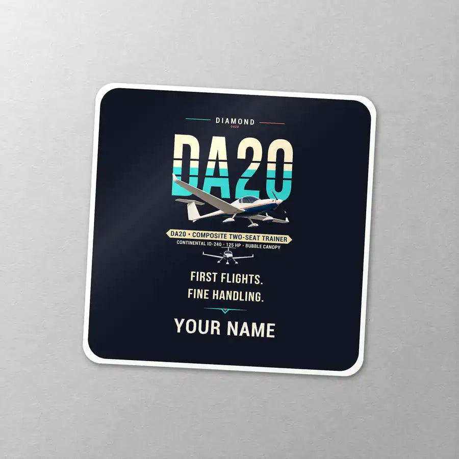 Diamond DA20 - Original + Name - Square Sticker - Close-up