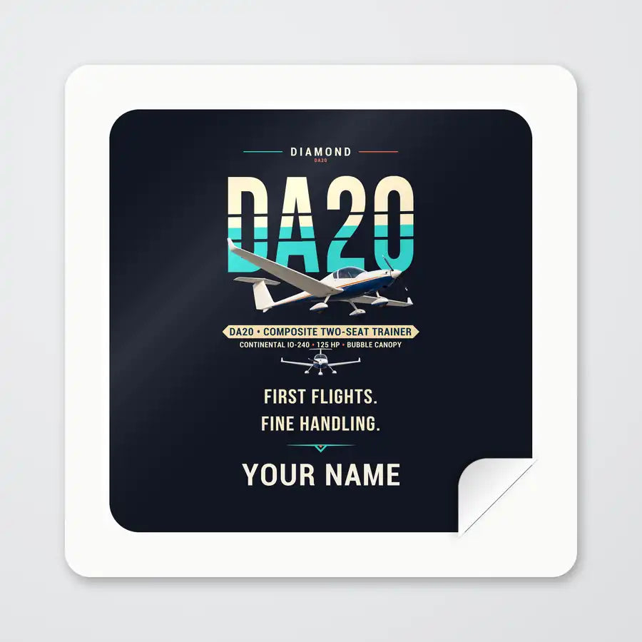 Diamond DA20 - Original + Name - Square Sticker - Peel