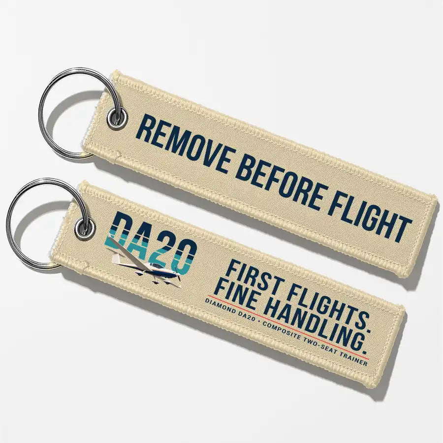 Diamond DA20 Aviator Key Chains - Beige - Original - Remove Before Flight