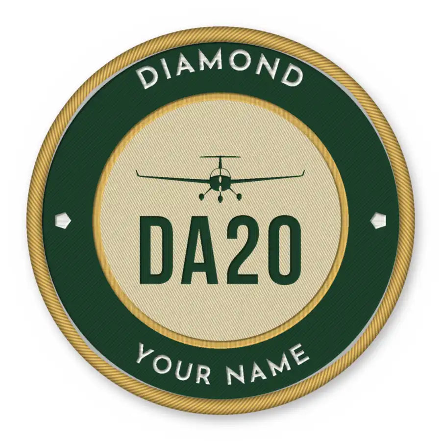 Diamond DA20 Patches - Circle + Name - Forest Gold