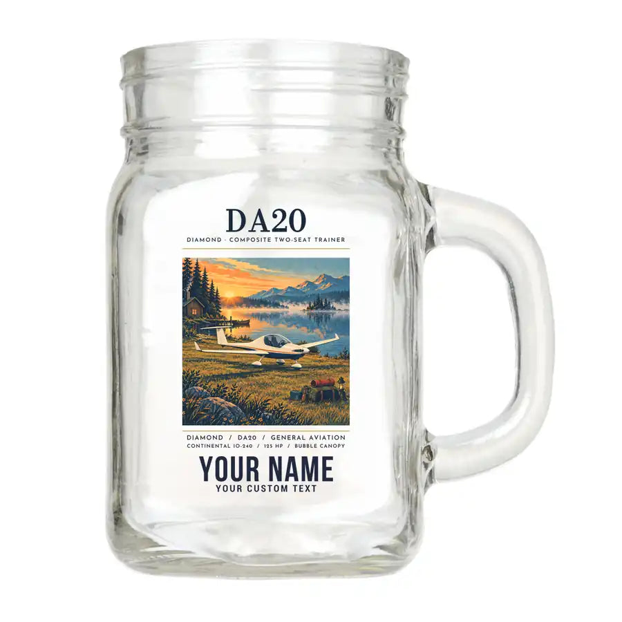 Diamond DA20 - Poster + Name - Cocktail Glass (Mason Jar)