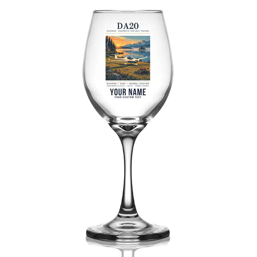Diamond DA20 - Poster + Name - Wine Glass