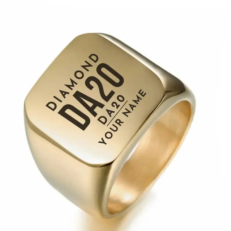 Diamond DA20 - Ring - Tag + Name - Golden
