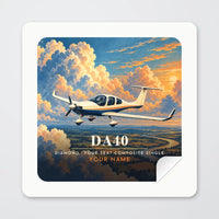 Thumbnail for Diamond DA40 - 3D + Name - Square Sticker - Peel