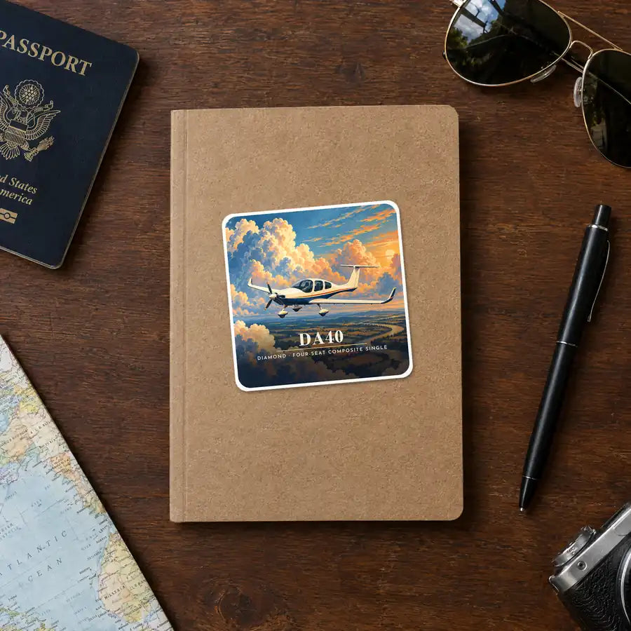Diamond DA40 - 3D - Square Sticker - Notebook