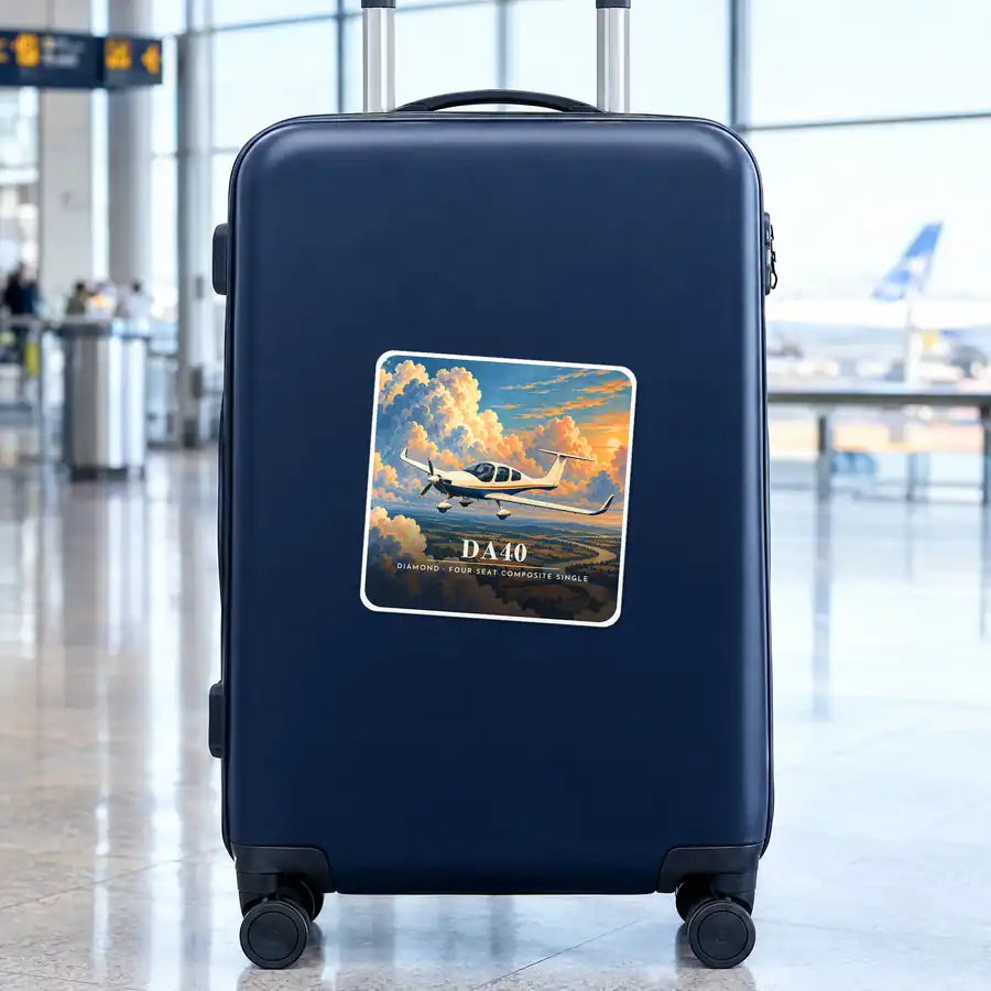 Diamond DA40 - 3D - Square Sticker - Suitcase